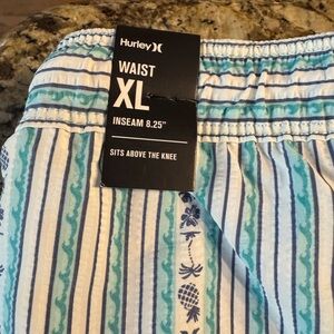 Hurley mint candy Boys XL fits 13-15 years age Striped Swim Shorts NWT